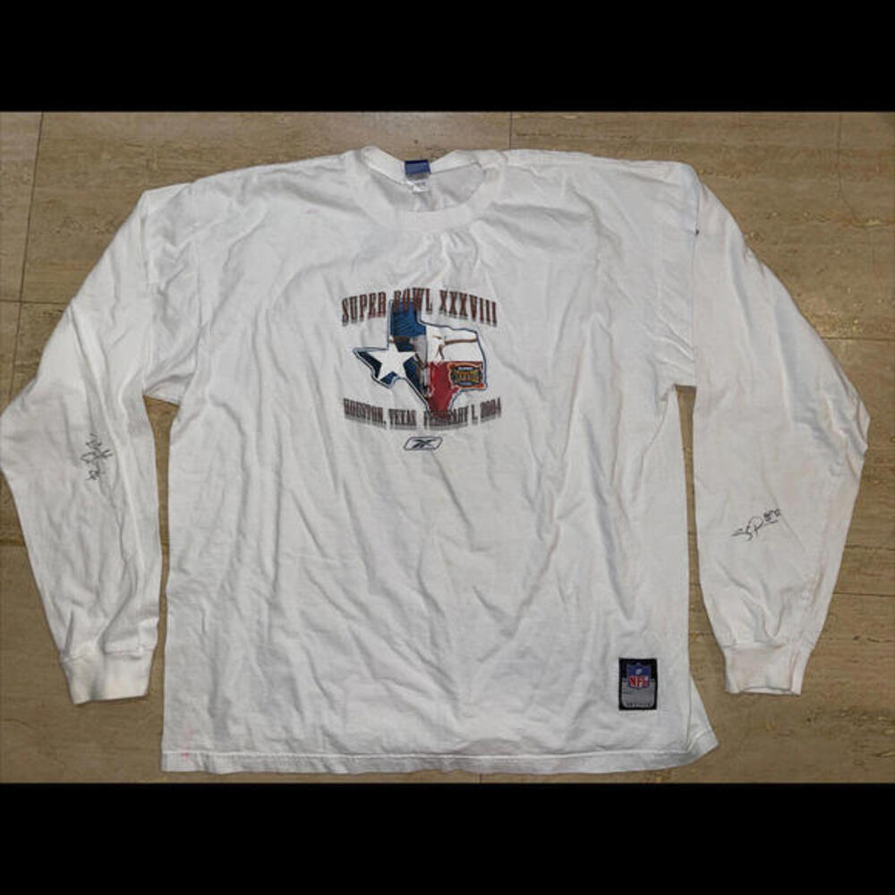 Rosevelt Colvin Wilson Autographed Signed NFL 2004 Super Bowl XXXVIII Shirt XL